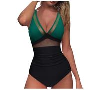 Maillots de Bain Femme 2 Pieces Taille Haute Push Up Bikini Set Ensembles Bikini Deux Pièces Col V Maillot de Bain Dos Nu Plage Beachwear Été