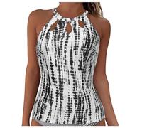 Maillots De Bain Femme, Hauts De Maillot De Bain à Lacets pour Femmes Haut De Bikini à Armatures Couvrant Haut De Bikini Push-Up Court Haut De Maillot De Bain à Nouer dans Le Dos