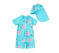 Maillots de Bain Fille, Maillot de Bain Deux pièces pour Fille avec imprimé pastèque glacé et Bonnet Inclus pour bébé et Tout-Petit