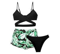 Maillots De Bain Fille - Maillot de Bain Deux pièces pour Filles avec élégant imprimé Floral idéal pour Les Jeunes Enfants de 3 à 12 Ans la Saison Estivale