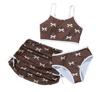Maillots de Bain Fille Maillots de Bain pour Filles avec nœud Papillon et Jupe en résille ou Deux pièces pour la Saison Chaude et la Piscine
