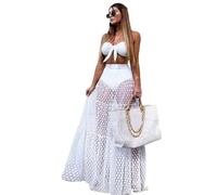 Maillots de Bain for Femmes, Jupe Longue, Cache-Maillot, Bikini, Jupe de Bain(White,M)