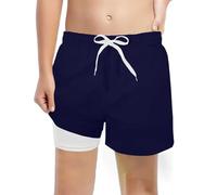 Maillots de Bain garçon 2 en 1 Maillots de Bain Shorts Enfants Séchage Rapide Board Shorts Maillots de Bain Skinny Shorts intérieurs Cordon de Serrage réglable