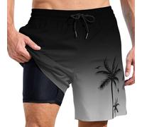 Maillots De Bain Homme Shorts Étanche Séchage Rapide 2 en 1 Short Maillot Court 2-en Doublure Serrée Plage/Piscine Plage avec Zip Poche Piscine Fermeture Éclair Sport Fitness Respirant in Tight Liner