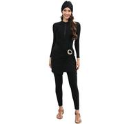 Maillots de Bain islamiques pour Femmes : Burkini à Manches Longues, 3 pièces, Hijab noué sur Le Devant, Maillot de Bain pudique Couvrant entièrement, Rashguard - Maillot de Bain Islamique
