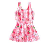 Maillots De Bain Jupe Maillot de Bain 1 pièce pour Filles Maillot de Bain découpé été décontracté Teinture par nouage Plage Sport Bain Maillots De Bain avec Jupette (910 Years)
