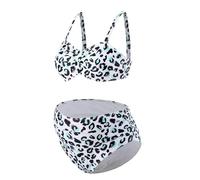 Maillots De Bain Maternité Maillot De Bain Femme Enceinte Grossesse Taille Haute 2 Pièces Robe Maillot'De Short Une Pièce Ronde Floral Shorty Curvy 4XL Post Accouchement Blanc Retro Tankini Grande