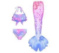 Maillots de Bain pour Filles Sirene Ensemble Bikini Set Anti UV Poisson Queue Fille Deux Pièces séchage Rapide Maillot 3-9 Ans