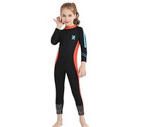 Maillots de bain protection UV pour petites filles 2,5 mm néoprène garder au chaud combinaison de plongée à manches longues L