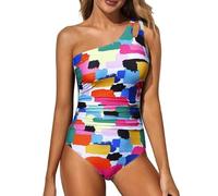 Maillots de Bain Une Pièce pour Femme en V Maillots de Bain 1 Pièce Contrôle du Ventre Push Up Monokini Gainant Swimsuit Sexy Swimwear Taille Haut Beachwear Été