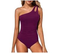 Maillots de Bain Une Pièce pour Femme en V Maillots de Bain 1 Pièce Contrôle du Ventre Push Up Monokini Gainant Swimsuit Sexy Swimwear Taille Haut Beachwear Été