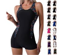 Maillots de Bain Une Pièce pour Femmes, Style Shorty, avec Coques Amovibles, Maillot de Bain Piscine de Plage, pour Entraînement, Surf, Sources Thermales et Fêtes à la Piscine,Maillot De Bain Femme.