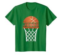 Maillots de Basket-Ball | Nom personnalisé Jesse Graphic Vêtements Cadeaux T-Shirt, Enfant, Vert Kelly, 12 Ans