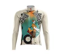 Maillots De Cyclisme Homme - Maillot De Cyclisme À Manches Longues Pour L'Extérieur, Vêtements De Vélo, Chemise De Sport Vtt, Haut De Route De Montagne, Chemise De Processus Sans Couture, Comme