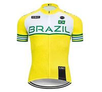 Maillots De Cyclisme Homme - Maillot De Cyclisme D'Été Brésil T-Shirt De Sport Respirant Vêtements D'Extérieur À Manches Courtes Haut De Motocross VTT Porter De La Sueur Runing, comme Montré,
