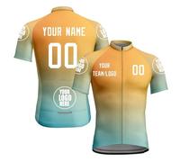 Maillots de Cyclisme pour Hommes et Femmes, Manches Courtes, Fermeture éclair complète avec Poches, nom d'équipe personnalisé, Logo de Votre nom, vêtements de Cyclisme, Maillot de vélo A05