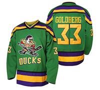 Maillots de hockey sur glace cousus Mighty Ducks 33 Greg Goldberg 96 Charlie Conway 99 Adam Banks, 33 Vert, Taille S