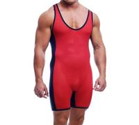 Maillots De Lutte pour Hommes Supporters Athlétiques sans Manches Uniforme De Lutte Combinaisons De Sport pour Le Plaisir 4309 Rouge XL