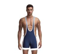 Maillots De Lutte pour Hommes Supporters Athlétiques sans Manches Uniforme De Lutte Combinaisons De Sport pour Le Plaisir 4308 Bleu Marine XL