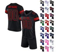 Maillots de Rugby personnalisés, Ensembles de Shorts à Manches Courtes de Rugby personnalisés (avec nom/numéro/équipe imprimés), Combinaisons de Rugby pour Hommes et Enfants (Style 3)