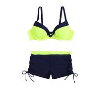 Maillots Deux Pièces Femme Maillot De Bain Push Up Rembourré Haut Bikini Taille Haute Short 2 Pieces Sexy Tankini Bas Menstruel Spaghetti Réglables Classique Swimwear Ventre Plat Ronde Shorty Hauts