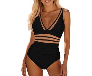 Maillots Une 1 Pièce Femme Transbronzant Pas Cher Soldes Maillot De Bain One-Piece Gainant Ventre Plat Bikini en Maille Swimsuit Pieces Push Up Rembourré