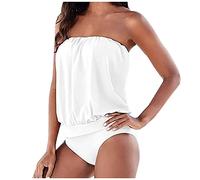 Maillots Une Pièce Femme Gainant Ventre Plat Transbronzant Maillot De Bain Menstruel Shorty Piscine Ronde Bikini Shorty Push Up Tankini Swimsuit Vente Flash du Jour Et Soldes(Blanc,M)