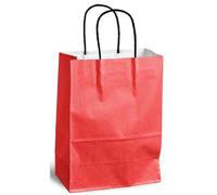 Mailmedia Lot De 3 Sacs À Poignées Torsadées Kraft 90g Taille Xs 24x8x18cm Rouge