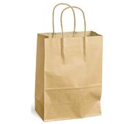 Mailmedia Lot De 5 Sacs À Poignées Torsadées Kraft 90g Taille S 24x11x33cm Brun