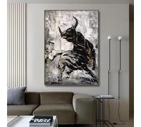 MAIMANG Affiche et impressions de taureau noir et blanc, peinture abstraite de vache, images de tauromachie, décoration pour bureau, salon et maison (30x45cm/sans cadre)