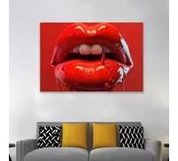 MAIMANG Affiche imprimée Pop Art Lèvres, Impression audacieuse, Décoration murale, Impressions d'art de fille sexy, Décoration de mode, Peinture sur toile (30x45cm/Cadre intérieur)