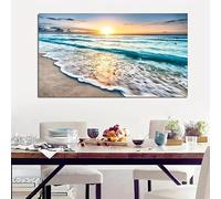 MAIMANG Affiche murale coucher de soleil sur la plage, paysage, peinture sur toile, impression, décoration murale nordique, image pour la décoration intérieure (50x100cm/sans cadre)