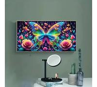MAIMANG Affiche sur toile abstraite papillon et fleur, grand format horizontal, style moderne, décoration murale (30 x 60 cm, sans cadre)