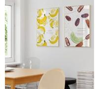 MAIMANG Affiches et estampes modernes : Versets sur toile représentant des bananiers et des palmiers dattiers, calligraphie murale pour la décoration intérieure (50 x 70 cm x 2 / Cadre intérieur)