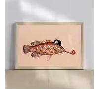 MAIMANG Affiches sur toile de style rétro représentant un mérou comique avec une pipe, impressions murales à l'encre pour la décoration intérieure moderne du salon et de la chambre (70x100cm/cadre)