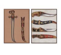 MAIMANG Folk Vintage Palace Mughal Rajput Canvas Print Living Room Decor Poster Wall Art(50x70cmx2/Internal Frame)