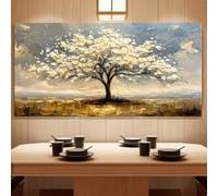 MAIMANG Grande toile texturée abstraite représentant un arbre, art mural moderne, affiches et impressions de l'Arbre de Vie pour la décoration du salon (55 x 110 cm/cadre intérieur)