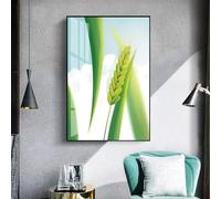 MAIMANG Peinture sur toile avec épi de blé vert, paysage, affiches et impressions, art mural, photos, décoration de chambre à coucher, 50 x 70 cm, sans cadre