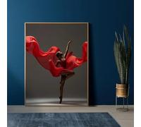 MAIMANG Peinture sur toile moderne représentant une danseuse noire - Impression artistique - Décoration murale - 70 x 100 cm - Sans cadre