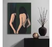 MAIMANG Tableau abstrait représentant une danseuse de ballet moderne, peinture sur toile à la palette de couleurs, décoration murale pour le salon (40 x 60 cm/cadre intérieur)