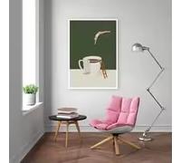 MAIMANG Tableau abstrait sur toile représentant du café, affiche et impressions modernes pour salon, chambre, cuisine, décoration intérieure (30 x 45 cm/sans cadre)