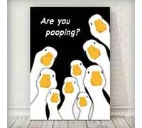 MAIMANG Tableau décoratif vintage classique représentant un canard amusant, imprimé sur toile (50 x 70 cm/cadre intérieur), idéal pour le salon ou la chambre à coucher.