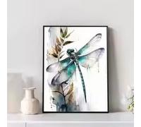 MAIMANG Tableau sur toile Libellule, dessin griffonné, affiche et impression en couleur, décoration murale pour salon (30x45cm/cadre)