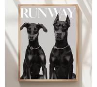 MAIMANG Tableau sur toile représentant des chiens sur une piste d'athlétisme - Affiche et impressions - Décoration murale pour bar, salon, maison (20x30cm/cadre)