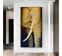 MAIMANG Tableau sur toile représentant un éléphant, style nordique moderne, avec des affiches murales et des impressions. Décoration murale pour la chambre (30 x 60 cm, sans cadre).