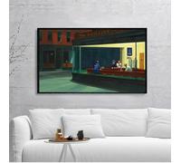 MAIMANG Toile murale, affiche et impressions, tableau mural, Nighthawks par Edward Hopper, tableau pour salon, décoration d'intérieur, 60 x 80 cm, sans cadre