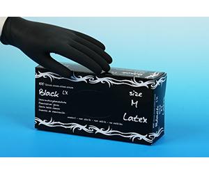 Maimed GmbH Black LX PF Boîte de 100 gants d'examen en latex Tatouage Noir