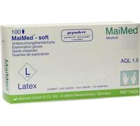 MaiMed-soft taille L, non stériles, poudrés Gants d'examen en latex à 100 pièces/boîte | Boîte (100 pièces)