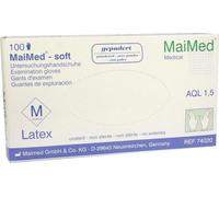 MaiMed-soft taille M, non stériles, poudrés Gants d'examen en latex à 100 pièces/boîte | Boîte (100 pièces)