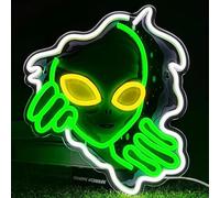 Maimeili Alien Tear UV Imprimer Signe de néon pour Homme Cave Chambre à coucher Lumières de chambre Néon éclairer Signes Décorations Fête d'anniversaire